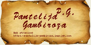 Pantelija Gambiroža vizit kartica
